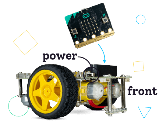 Connect micro:bit to the GiggleBot - buttons face front of robot.