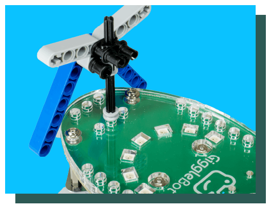 Add LEGO® products to your GiggleBot to customize, decorate, and extend your robot.