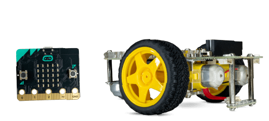 GiggleBot Starter Kit includes 1 GiggleBot robot Chassis and 1 micro:bit go